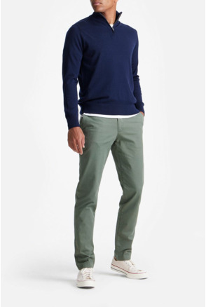 King Essentials The Michael Half Zip Pull Merino Navy
