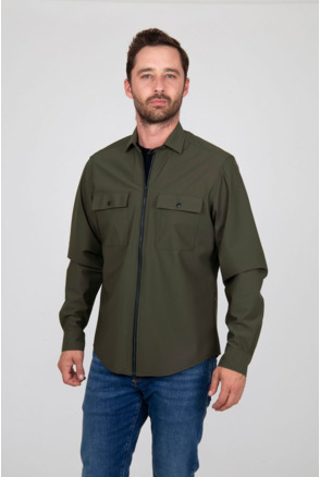Suitable Jacket Shirt Donkergroen