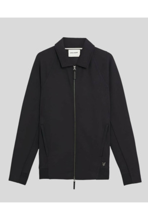Diagonal Interlock Collared Zip Through