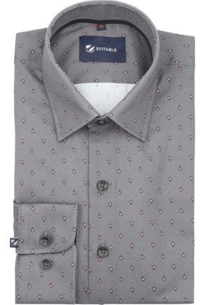 Suitable Overhemd Paisley Antraciet