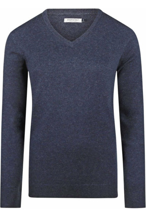 Steppin' Out Dames Pullover V-hals Merinowol Navy