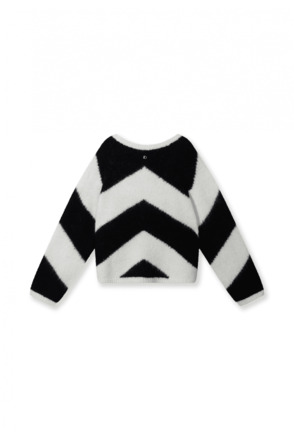 10DAYS Dames zachte v hals gestreepte gebreide trui alpaca