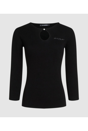 KEYHOLE DETAIL KNIT TOP