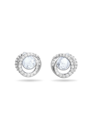 Generation Pierced Earrings Stud OU Rhodium shiny Crystal Blue Shade Crystal