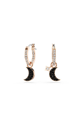 Symbolica Pierced Earrings Mini Hoop MFO Rose Gold shiny Jet Crystal