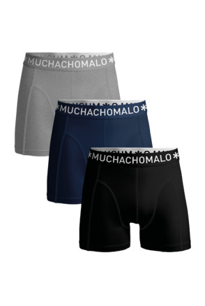 Jongens 3-Pack Boxershorts Effen Black/Blue/Grey