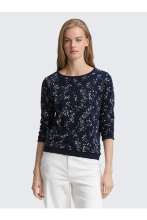 Basic sweatshirt met all-over print