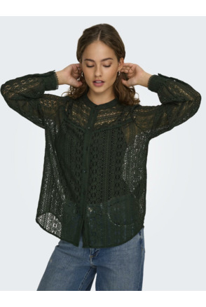 Regular Fit Shirt Collar Long Sleeves (L/S) Vrouwelijke overhemdkraag, met manchetten met knopen en normale pasvorm