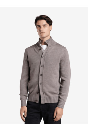 No Label Heren Trui Bruin Cardiff Extrafine Merino Wol