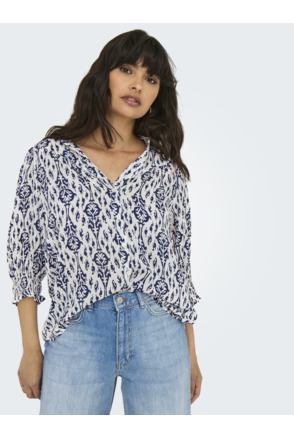 Regular Fit Shirt Collar 3/4 Sleeves (3/4) Vrouwelijk overhemd met normale pasvorm en 3/4 mouwen