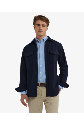 Wool Look Overshirt 100% Cotton Heren