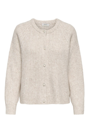 Regular Fit Crew Neck Long Sleeves (L/S) Gebreid vest met knoopsluiting, normale pasvorm voor herfst/winter