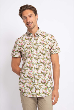 Suitable Short Sleeve Overhemd Print Jungle Groen
