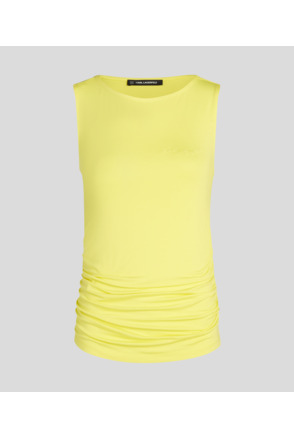 BOAT NECK RUCHED DETAIL TOP