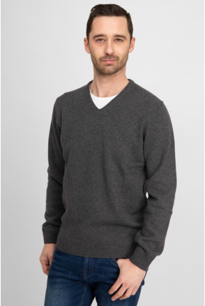 Suitable Lamswol Trui V-Hals Antraciet