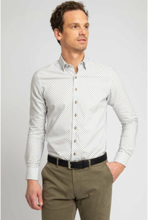 Suitable Overhemd Print Wit