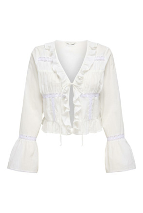 Regular Fit V-Neck Long Sleeves (L/S) Blouse met V-hals: Voeg een vrouwelijke top toe voor een zachte, schone uitstraling