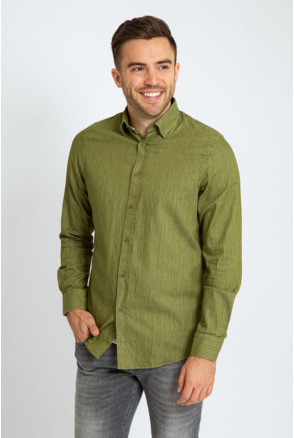 Suitable Overhemd Washed Groen