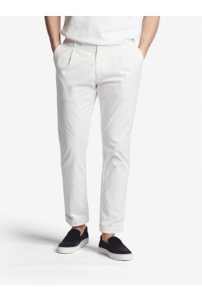 No Label Heren T-shirt Wit Langford Cotton-Stretch