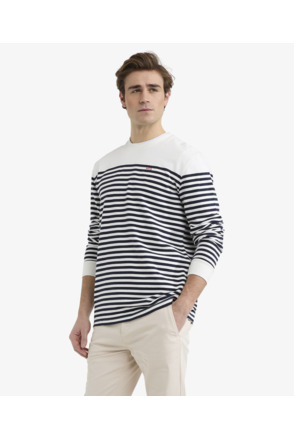 Striped Sweatshirt 100% Cotton Heren