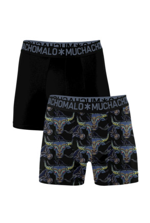 Heren 2-Pack Bull Boxer Shorts print/solid Print/Black