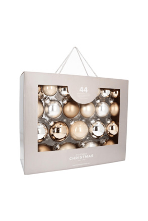 44 mix & match kerstballen 'Cosy mix' in koffer