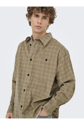 Losse pasvorm overhemdkraag lange mouwen (L/M) Heren