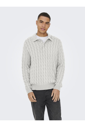 Polo met lange mouwen met relaxte pasvorm Heren