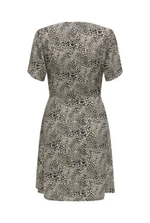 Regular Fit V-Neck Short Sleeves (S/S) Jurk met knopen aan de voorkant en strikceintuur