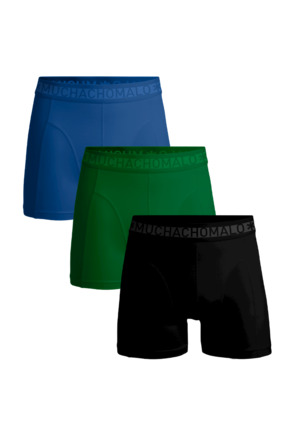 Jongens 3-Pack Boxershort Effen Black/Green/Blue