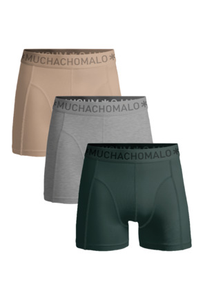 Heren 3-Pack Boxershorts Effen Green/Grey/Beige