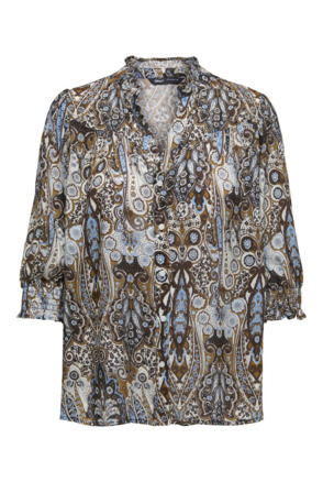 Regular Fit Shirt Collar 3/4 Sleeves (3/4) Vrouwelijk overhemd met normale pasvorm en 3/4 mouwen