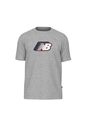 New Balance Heren Relaxed T-shirt Grijs Chest Logo
