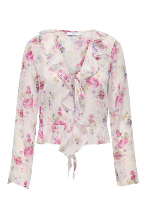 Regular Fit V-Neck Long Sleeves (L/S) Stijlvolle lange mouwen V-hals met ruches voor speciale gelegenheden