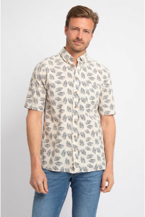 Suitable Short Sleeve Overhemd Linnen Sheng Blauw