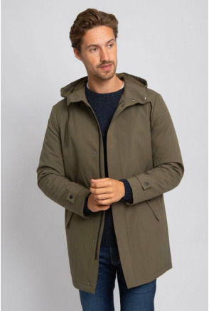 Suitable Jas Hood Tech Olijfgroen