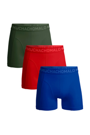Heren 3-Pack Boxershorts Effen Green/Red/Blue