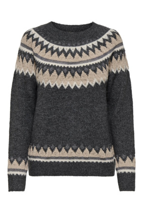 Regular Fit Crew Neck Long Sleeves (L/S) Casual chique trui met gebreid ribdetail