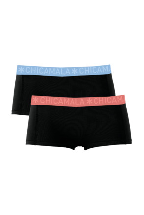 Dames 2-pack Boxershort Solid Black/Black