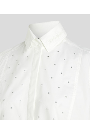 EMBELLISHED POPLIN BIB SHIRT