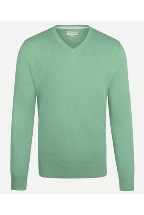 V- Neck Sweater with neckcontrast