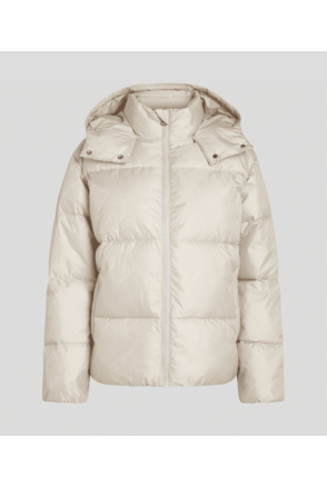 SIGNATURE JACQUARD HOOD PUFFER