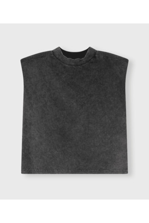 washed padded shoulder tee