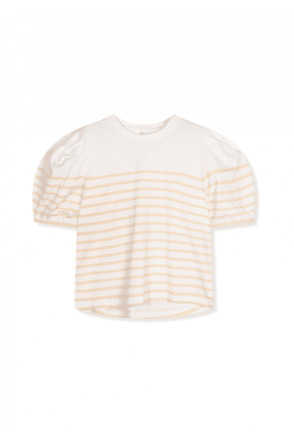 balloon sleeve tee stripes