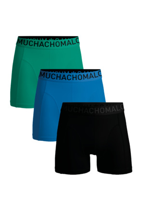 Heren 3-pack Boxershorts Microvezel Effen Black/Blue/Green