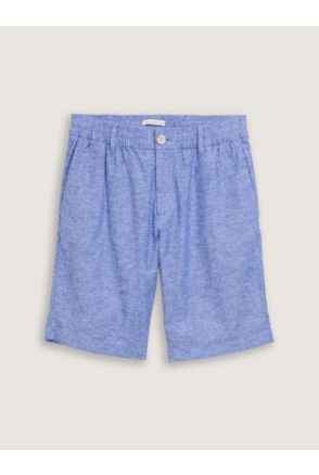 Regular fit chino shorts met linnen