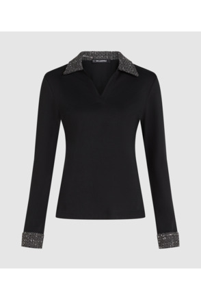 BOUCLE DETAIL LS POLO TOP