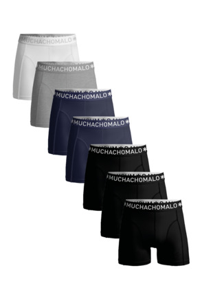 Heren 7-Pack Boxershorts Effen Black/Blue/Grey/White