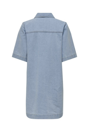 Regular Fit Shirt Collar 2/4 Sleeves (2/4) Korte denim jurk met borstzakken