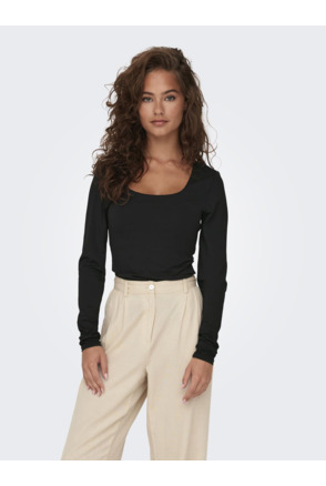 Standard Fit U-Neck Long Sleeves (L/S) Stijlvol T-shirt met U-hals en standaardpasvorm voor meisjes